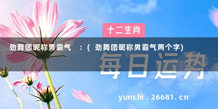 劲舞团昵称男霸气 :(劲舞团昵称男霸气两个字)